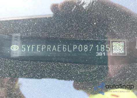 2020 Toyota Corolla Le z USA, uszkodzony, nr VIN 5YFEPRAE6LP087185